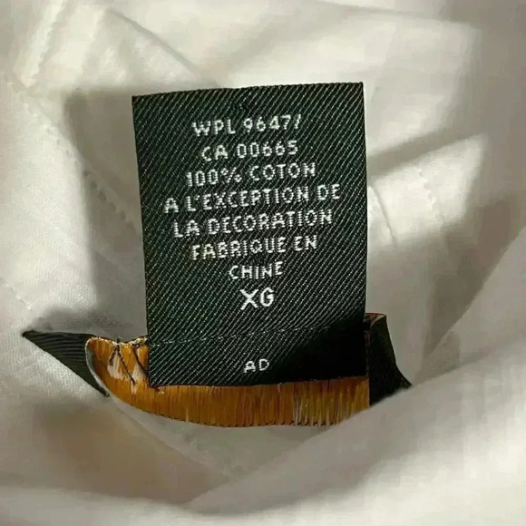 Eddie Bauer White Blue Embroidered Button Up Shirt Size XL - Picture 5 of 7